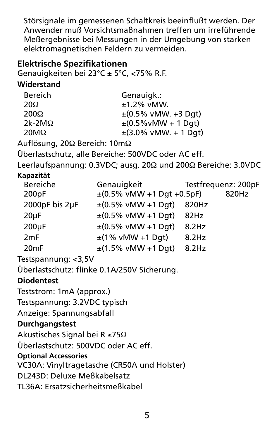 Amprobe CR50A Capacitance-Resistance-Meter User Manual | Page 21 / 46