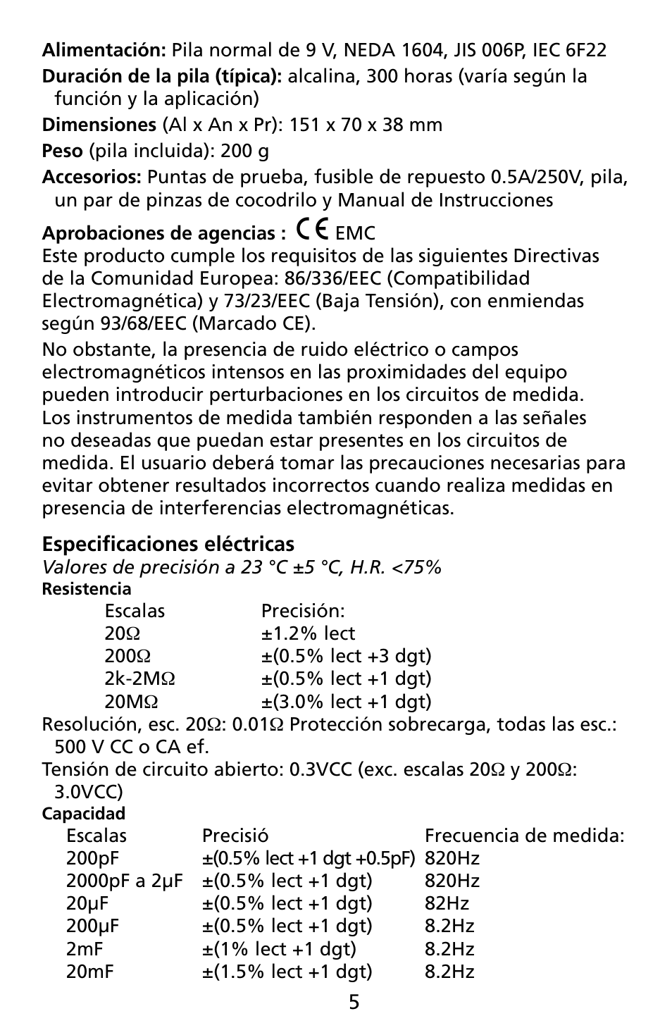 Amprobe CR50A Capacitance-Resistance-Meter User Manual | Page 31 / 46