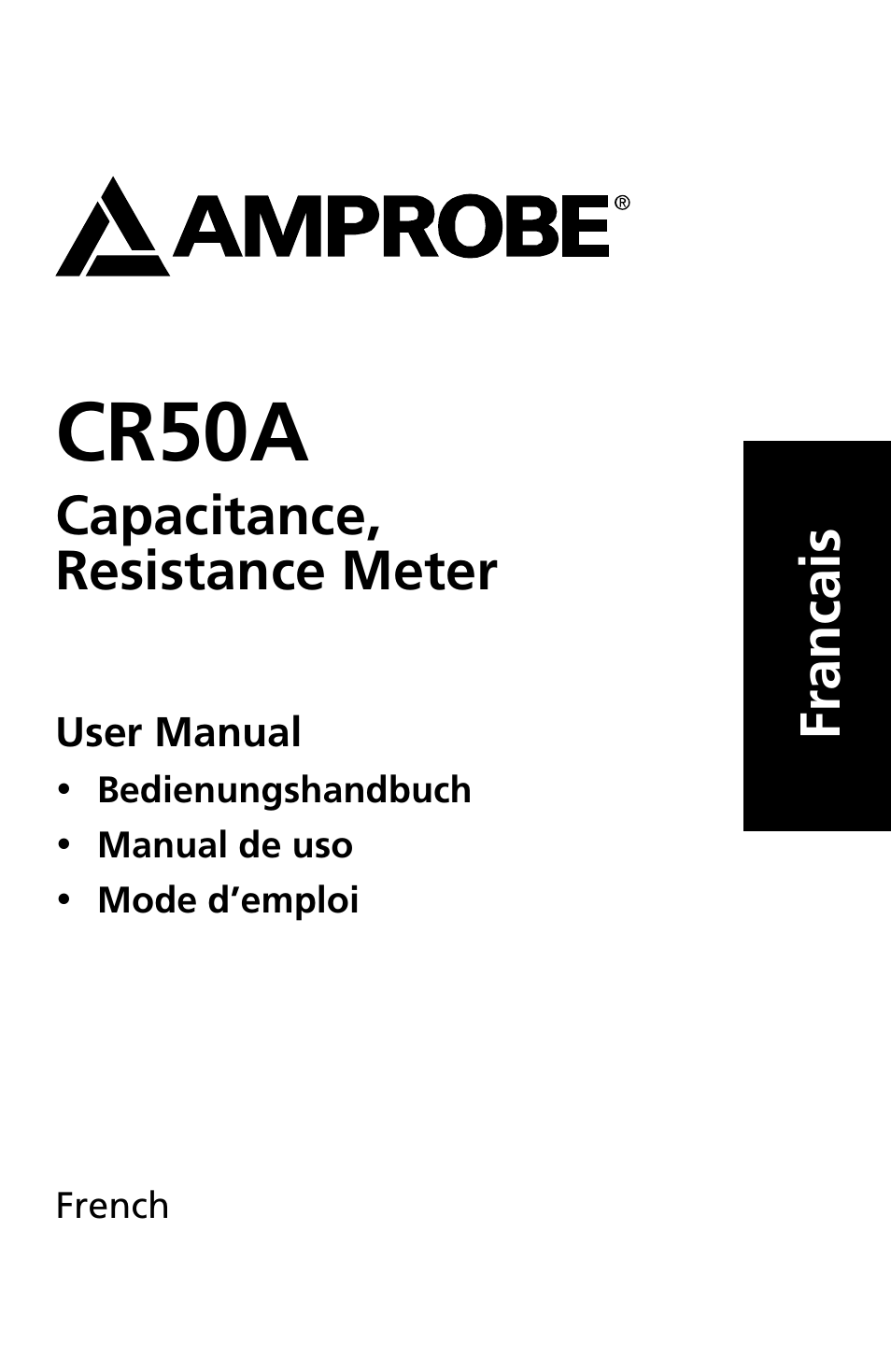 Cr50a | Amprobe CR50A Capacitance-Resistance-Meter User Manual | Page 35 / 46