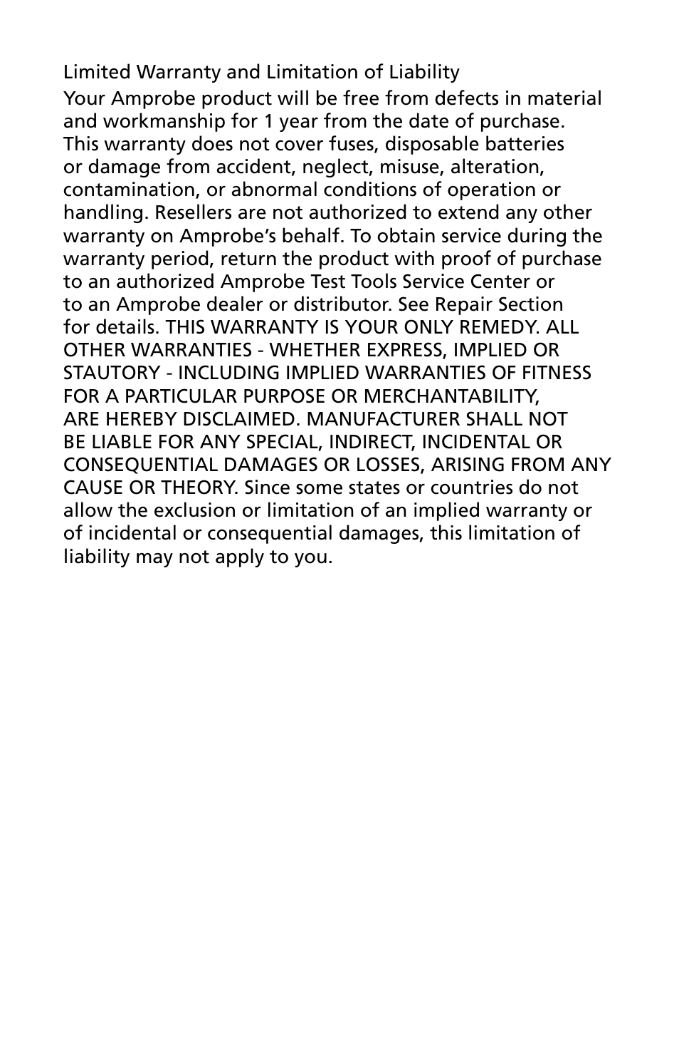 Amprobe CR50A Capacitance-Resistance-Meter User Manual | Page 4 / 46