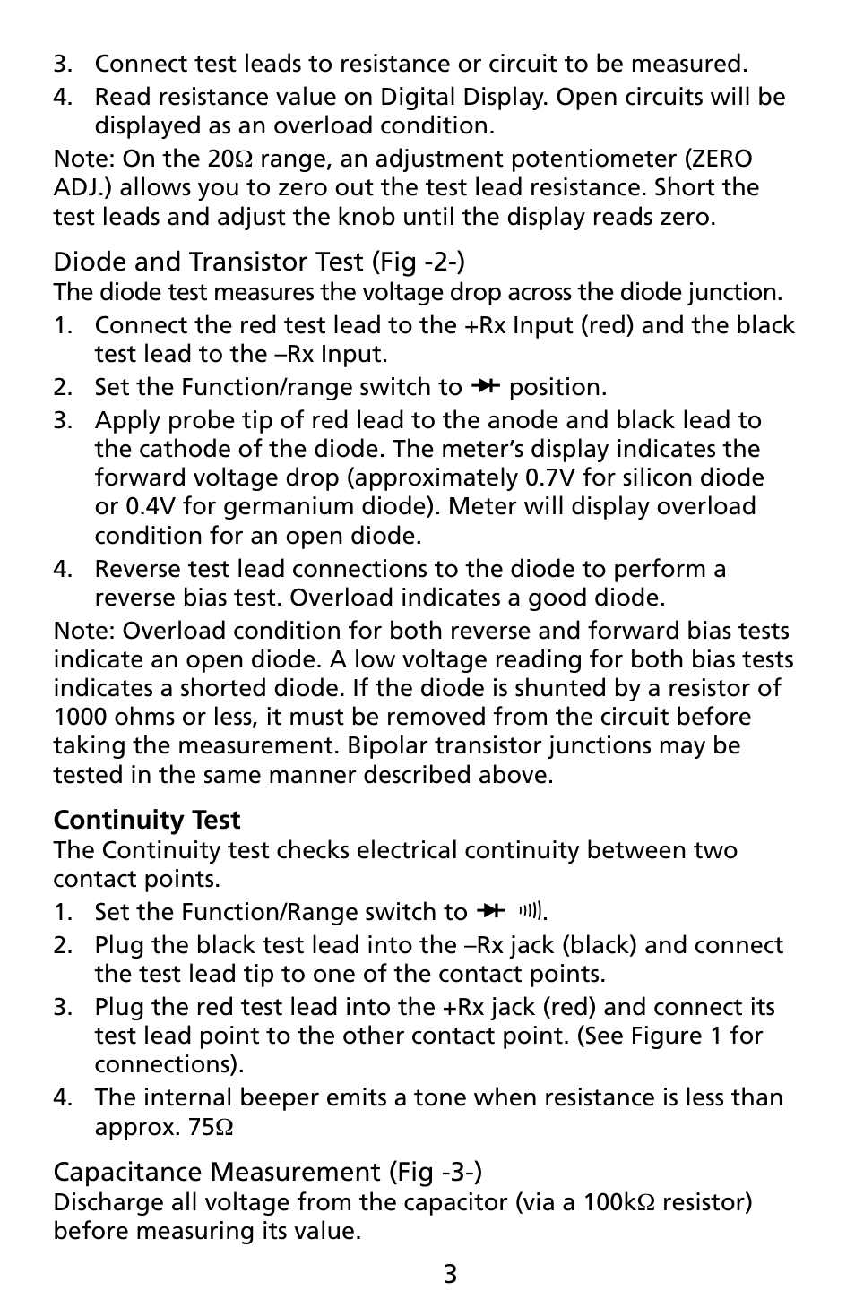 Amprobe CR50A Capacitance-Resistance-Meter User Manual | Page 7 / 46
