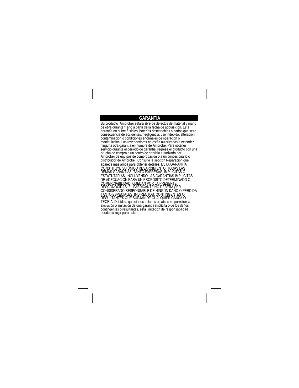 Garantia | Amprobe DM73C Digital-Multimeter User Manual | Page 16 / 55