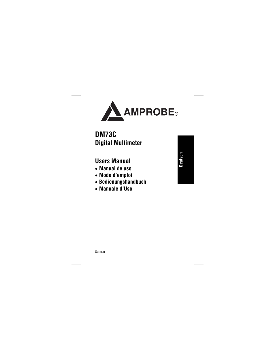 Deutsch, Dm73c, Digital multimeter | Users manual | Amprobe DM73C Digital-Multimeter User Manual | Page 35 / 55