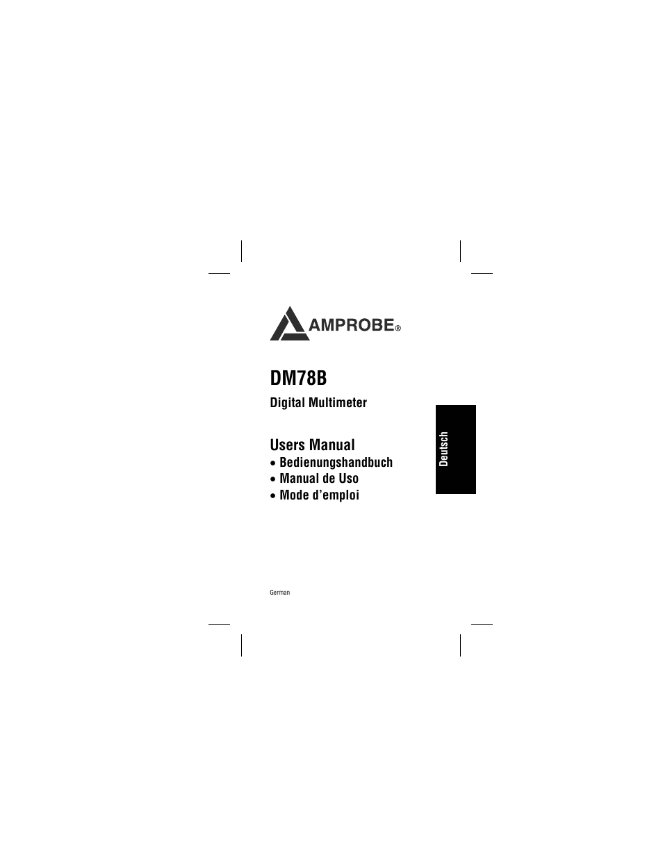 Deutsch, Dm78b, Users manual | Amprobe DM78B Digital-Multimeter User Manual | Page 11 / 35