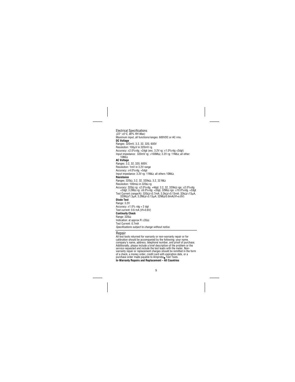 Repair | Amprobe DM78B Digital-Multimeter User Manual | Page 9 / 35