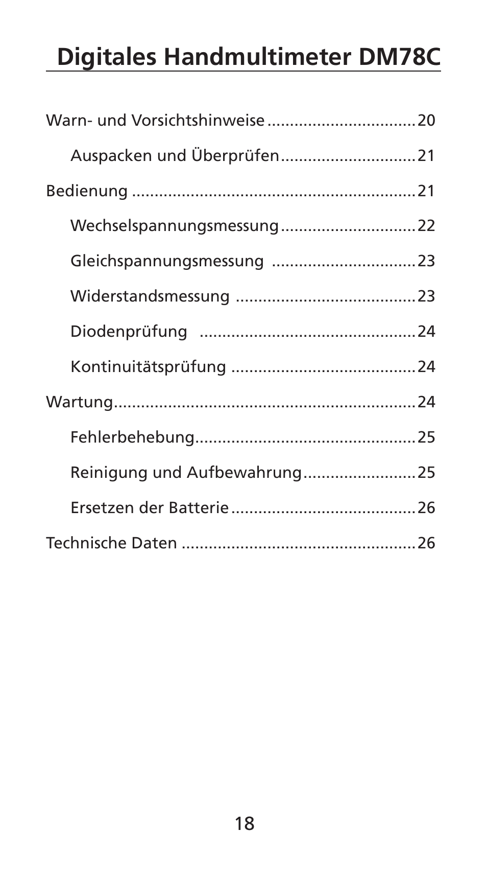 Digitales handmultimeter dm78c | Amprobe DM78C Digital-Pocket-Multimeter User Manual | Page 19 / 95