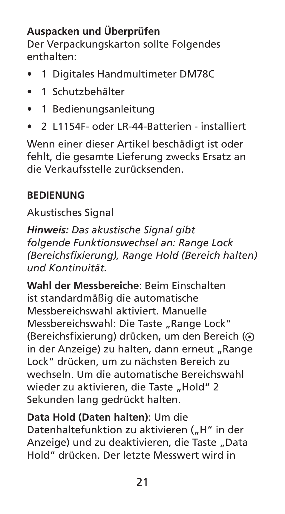 Amprobe DM78C Digital-Pocket-Multimeter User Manual | Page 22 / 95