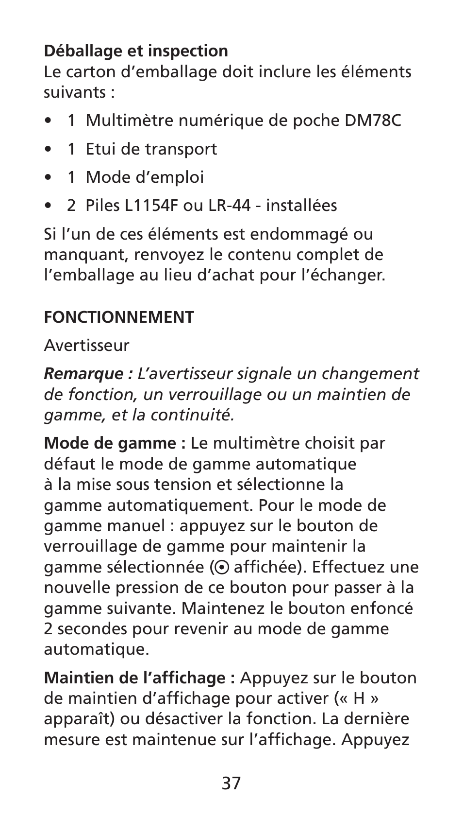 Amprobe DM78C Digital-Pocket-Multimeter User Manual | Page 38 / 95