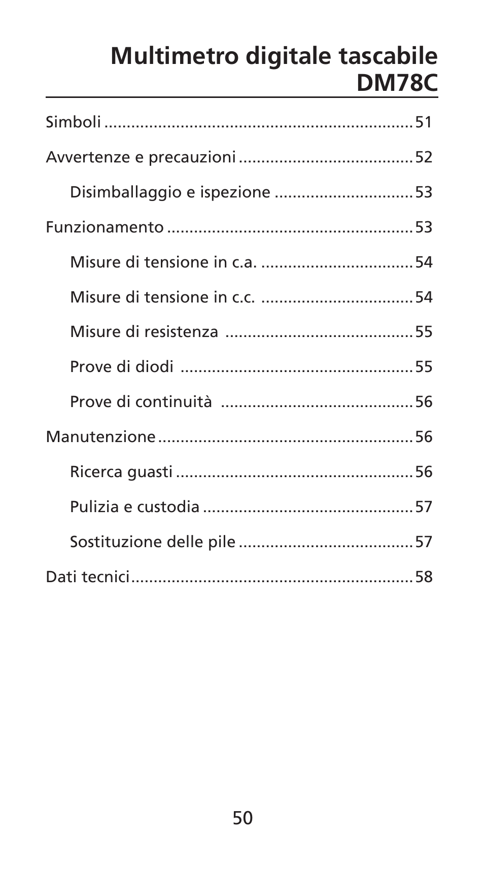 Multimetro digitale tascabile dm78c | Amprobe DM78C Digital-Pocket-Multimeter User Manual | Page 51 / 95