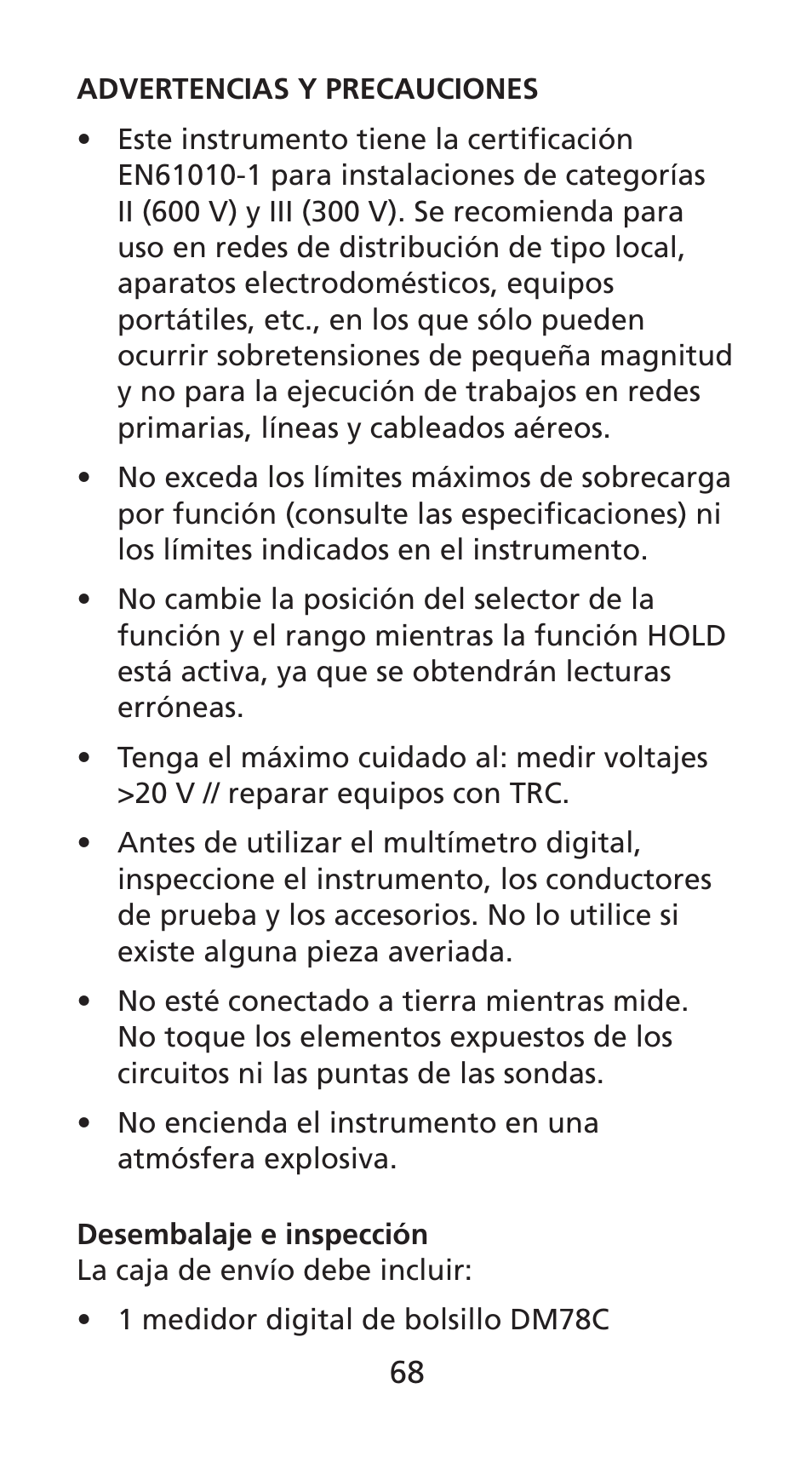 Amprobe DM78C Digital-Pocket-Multimeter User Manual | Page 69 / 95