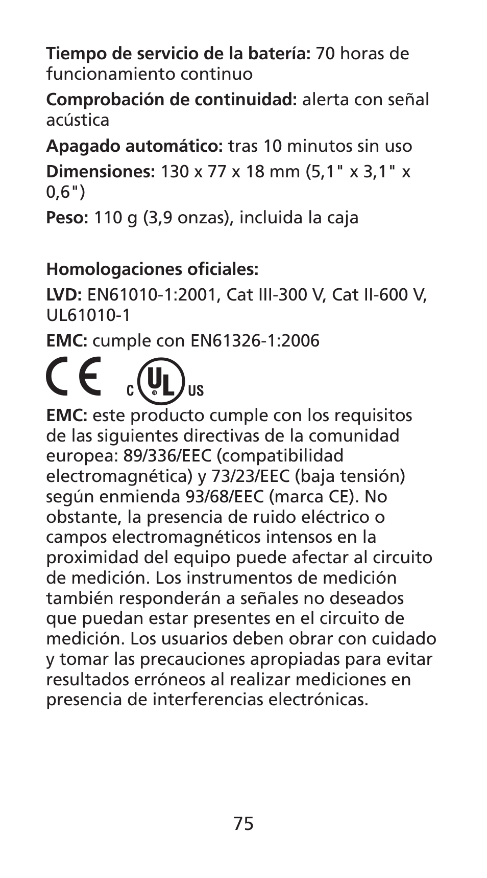 Amprobe DM78C Digital-Pocket-Multimeter User Manual | Page 76 / 95