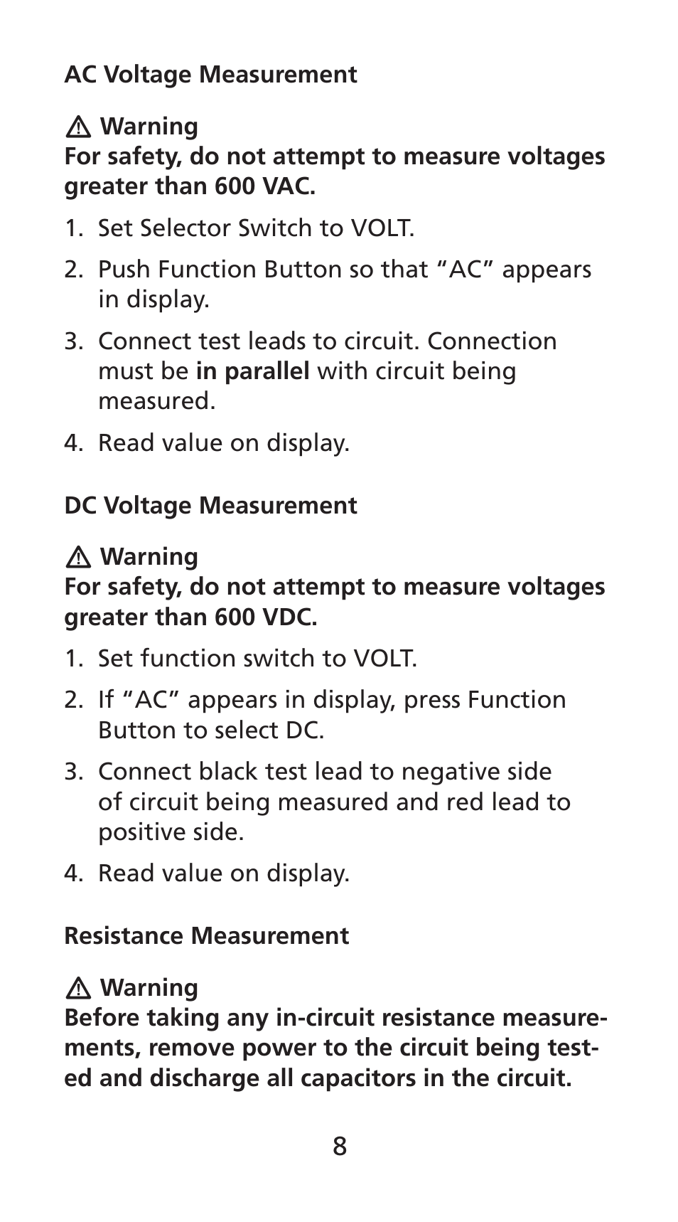 Amprobe DM78C Digital-Pocket-Multimeter User Manual | Page 9 / 95