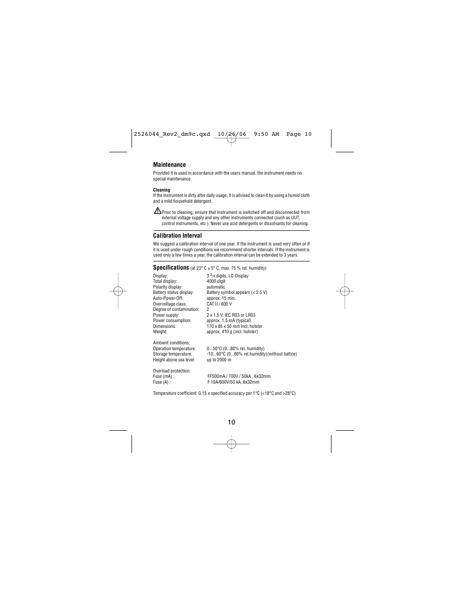 Amprobe DM9C Digital-Multimeter User Manual | Page 12 / 88