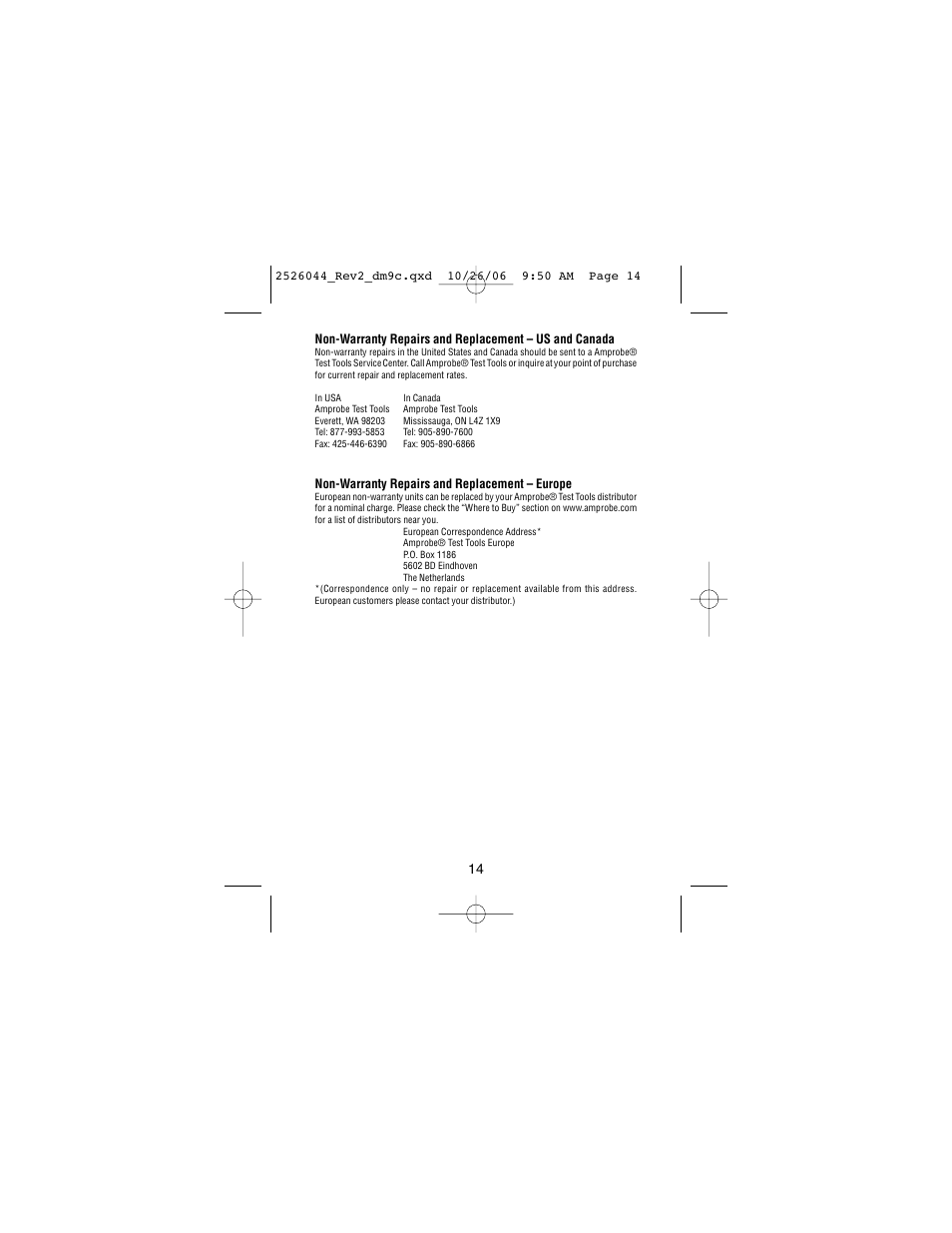 Amprobe DM9C Digital-Multimeter User Manual | Page 16 / 88