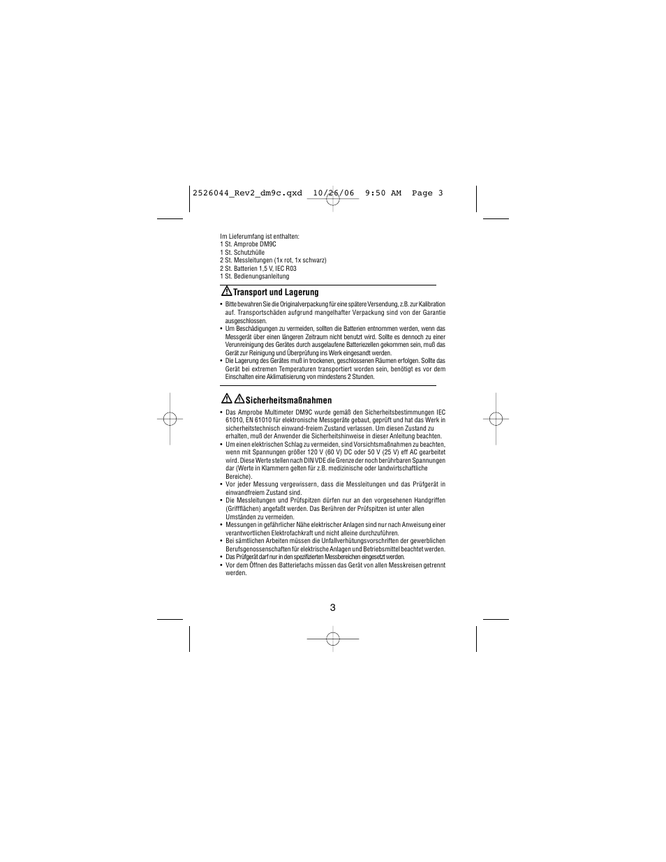 Amprobe DM9C Digital-Multimeter User Manual | Page 19 / 88