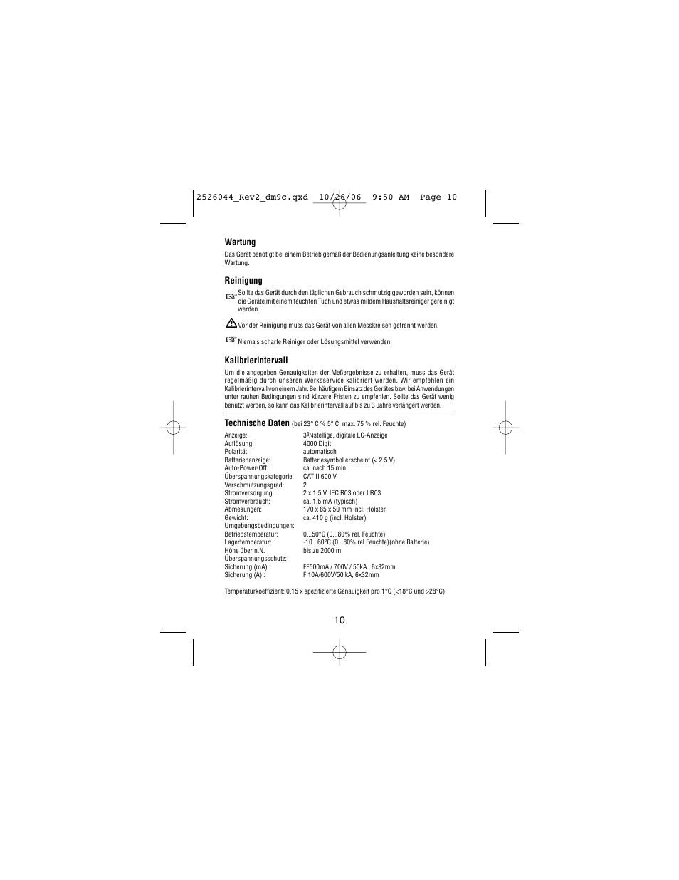 Amprobe DM9C Digital-Multimeter User Manual | Page 26 / 88