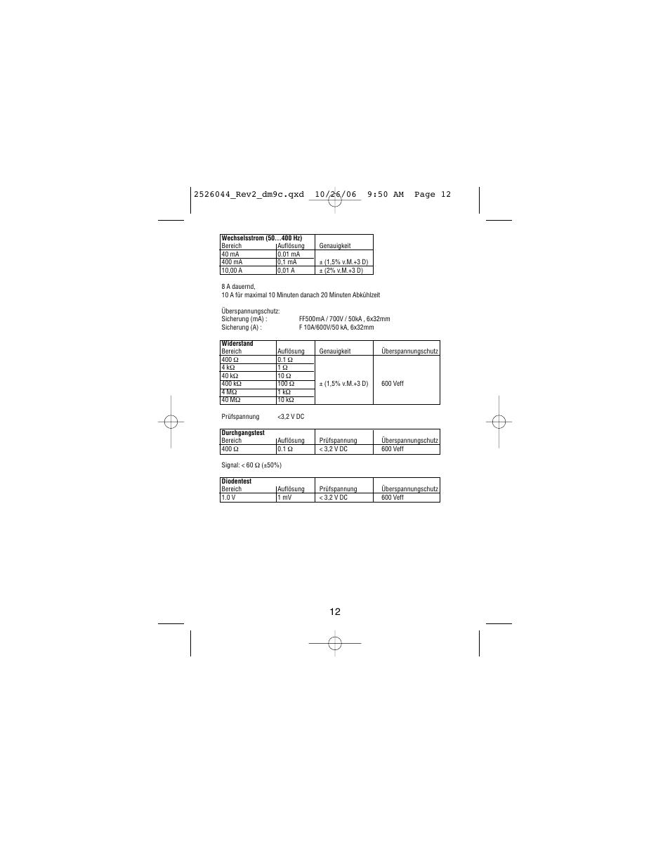 Amprobe DM9C Digital-Multimeter User Manual | Page 28 / 88