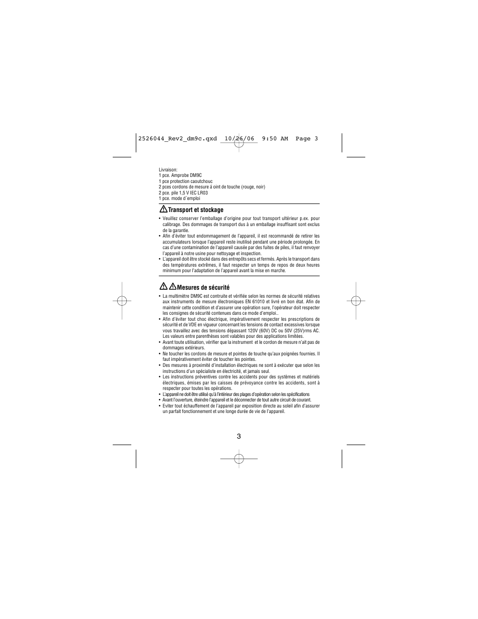 Amprobe DM9C Digital-Multimeter User Manual | Page 33 / 88