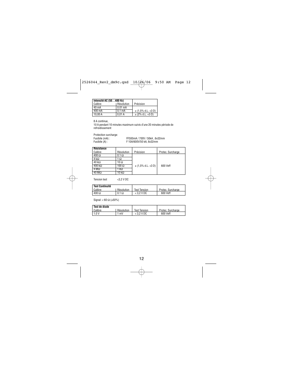 Amprobe DM9C Digital-Multimeter User Manual | Page 42 / 88