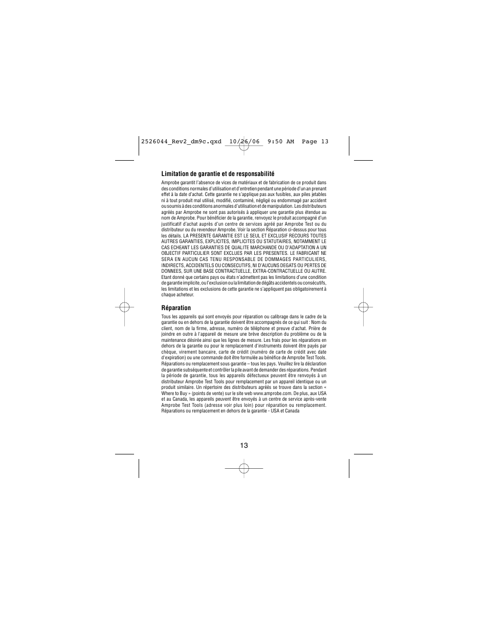 Amprobe DM9C Digital-Multimeter User Manual | Page 43 / 88