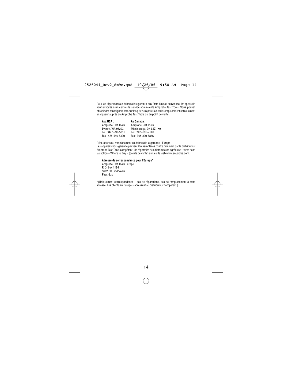 Amprobe DM9C Digital-Multimeter User Manual | Page 44 / 88