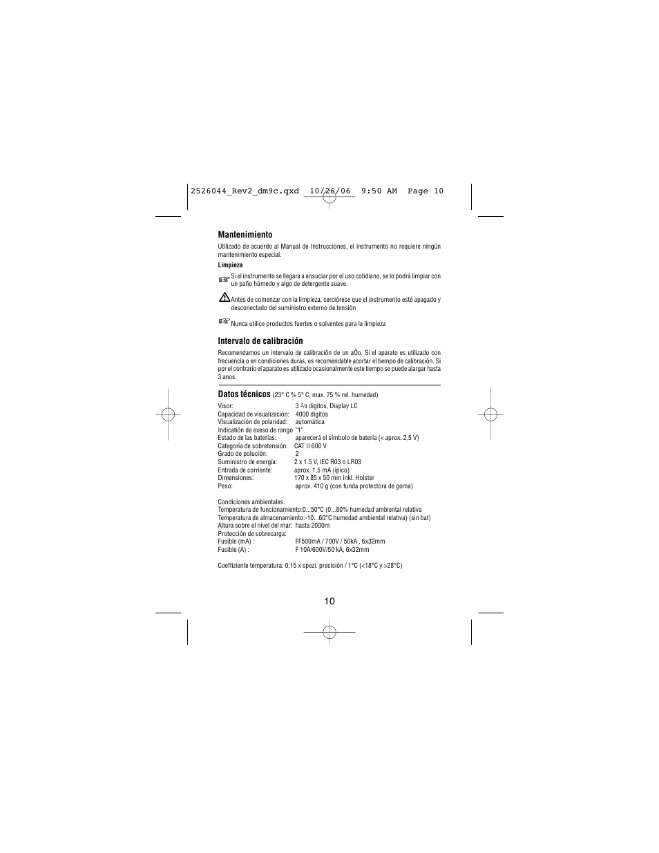 Amprobe DM9C Digital-Multimeter User Manual | Page 54 / 88