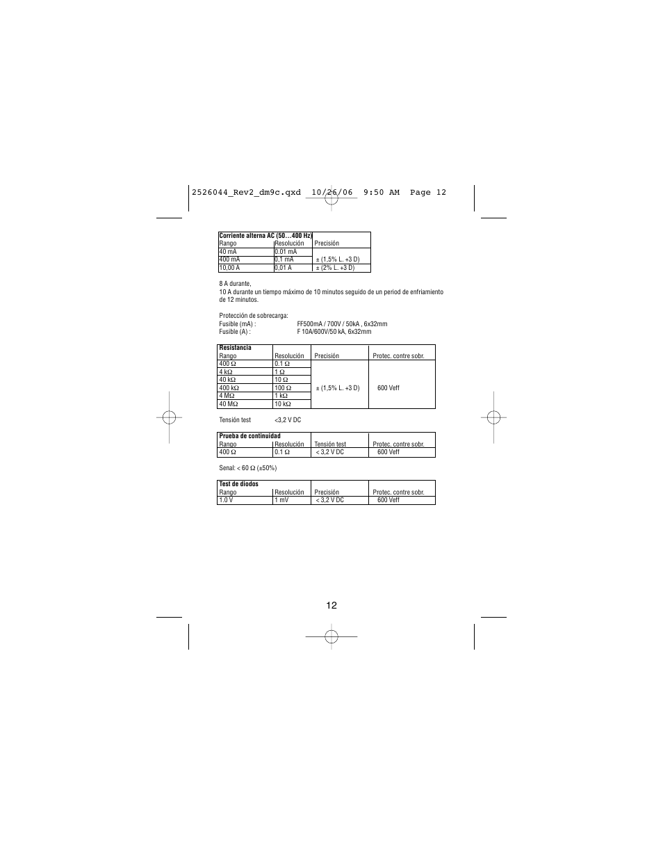 Amprobe DM9C Digital-Multimeter User Manual | Page 56 / 88