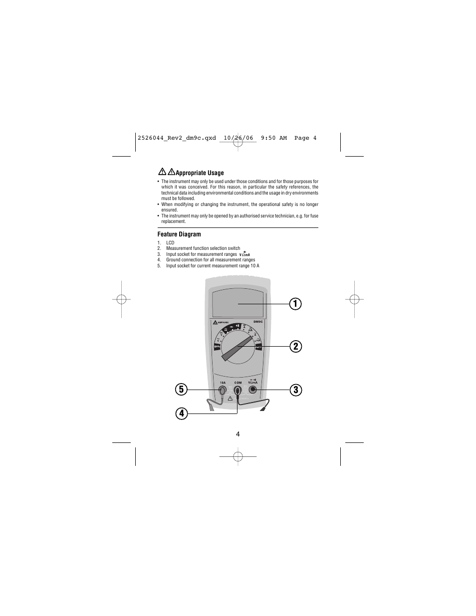 Amprobe DM9C Digital-Multimeter User Manual | Page 6 / 88