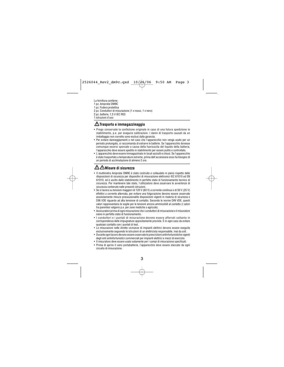 Amprobe DM9C Digital-Multimeter User Manual | Page 61 / 88