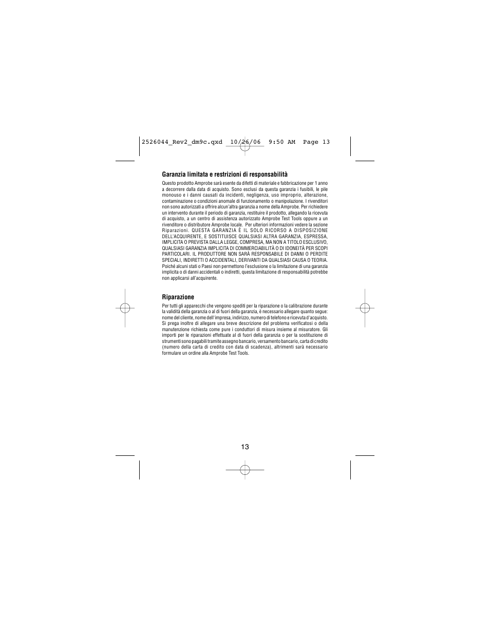 Amprobe DM9C Digital-Multimeter User Manual | Page 71 / 88