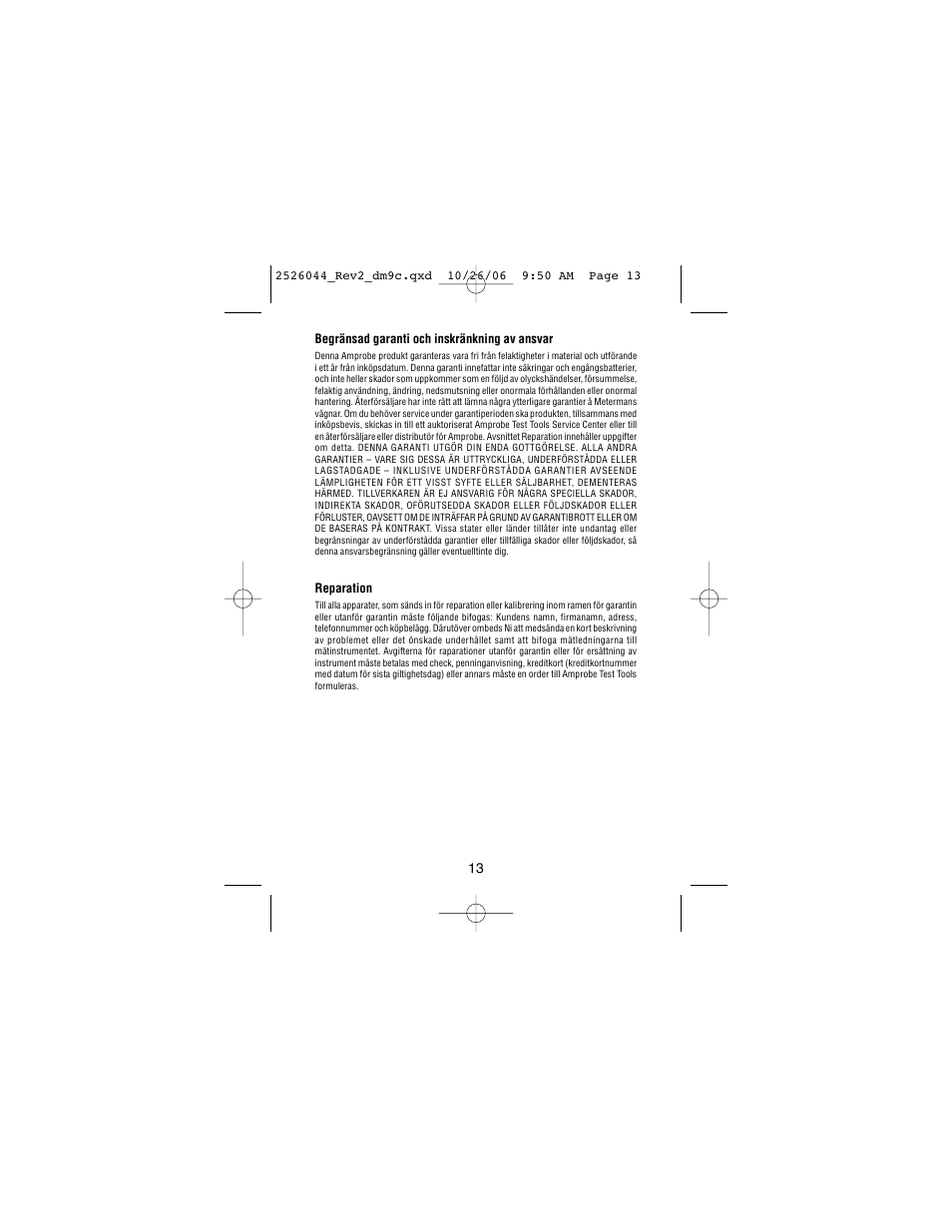 Amprobe DM9C Digital-Multimeter User Manual | Page 85 / 88