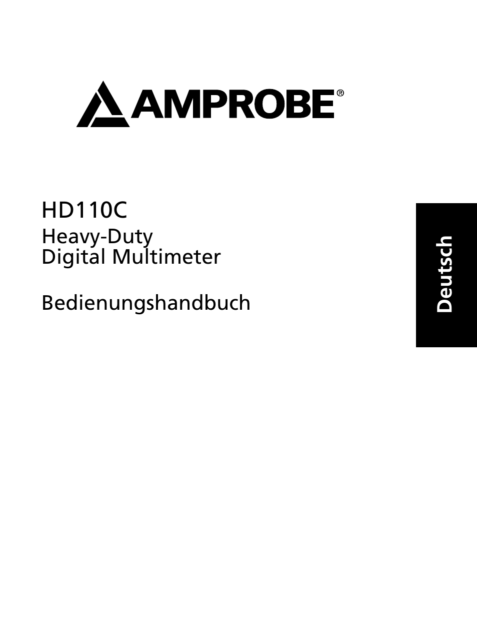 Hd110c | Amprobe HD110C Digital-Multimeter User Manual | Page 33 / 90