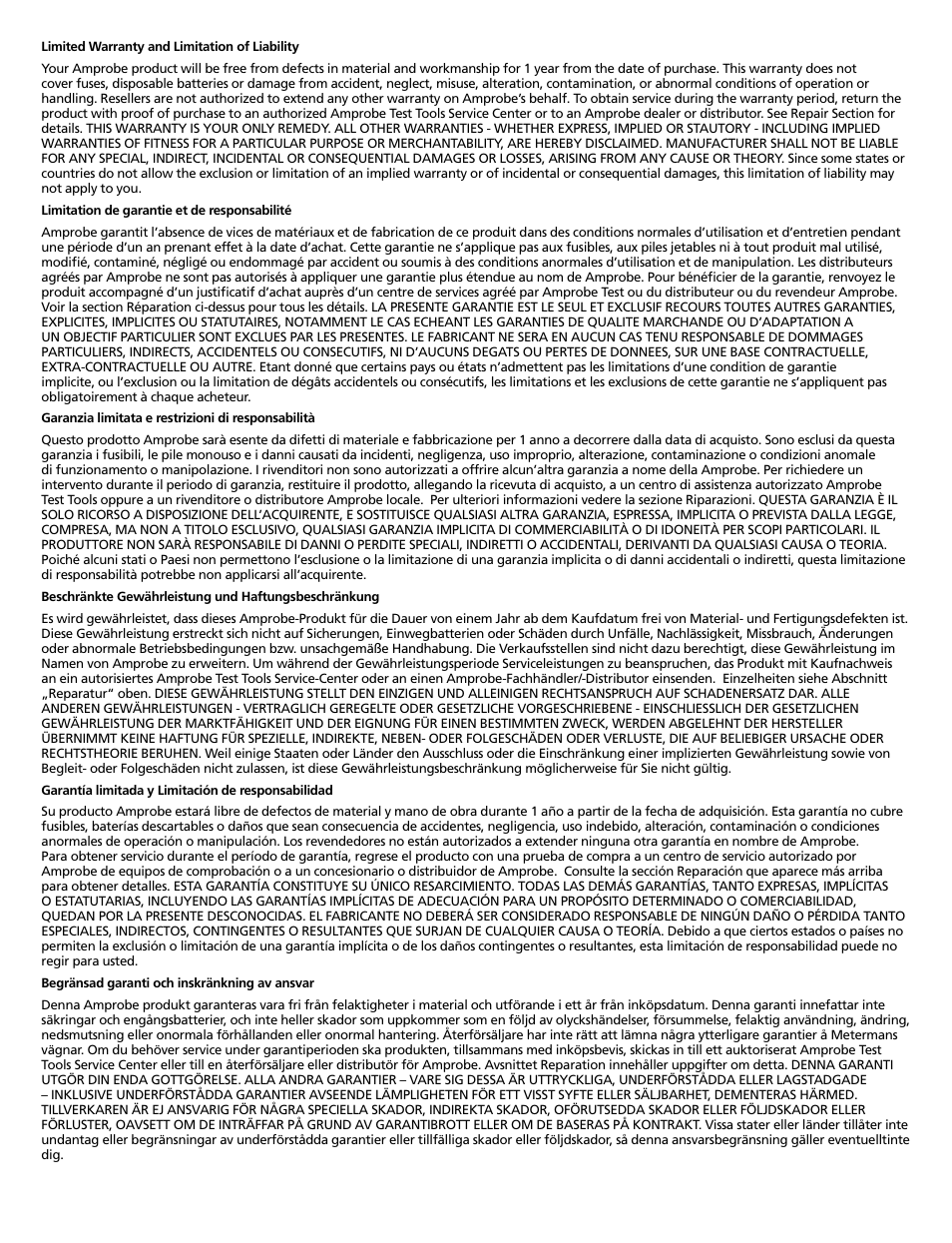 Amprobe HD110C Digital-Multimeter User Manual | Page 4 / 90