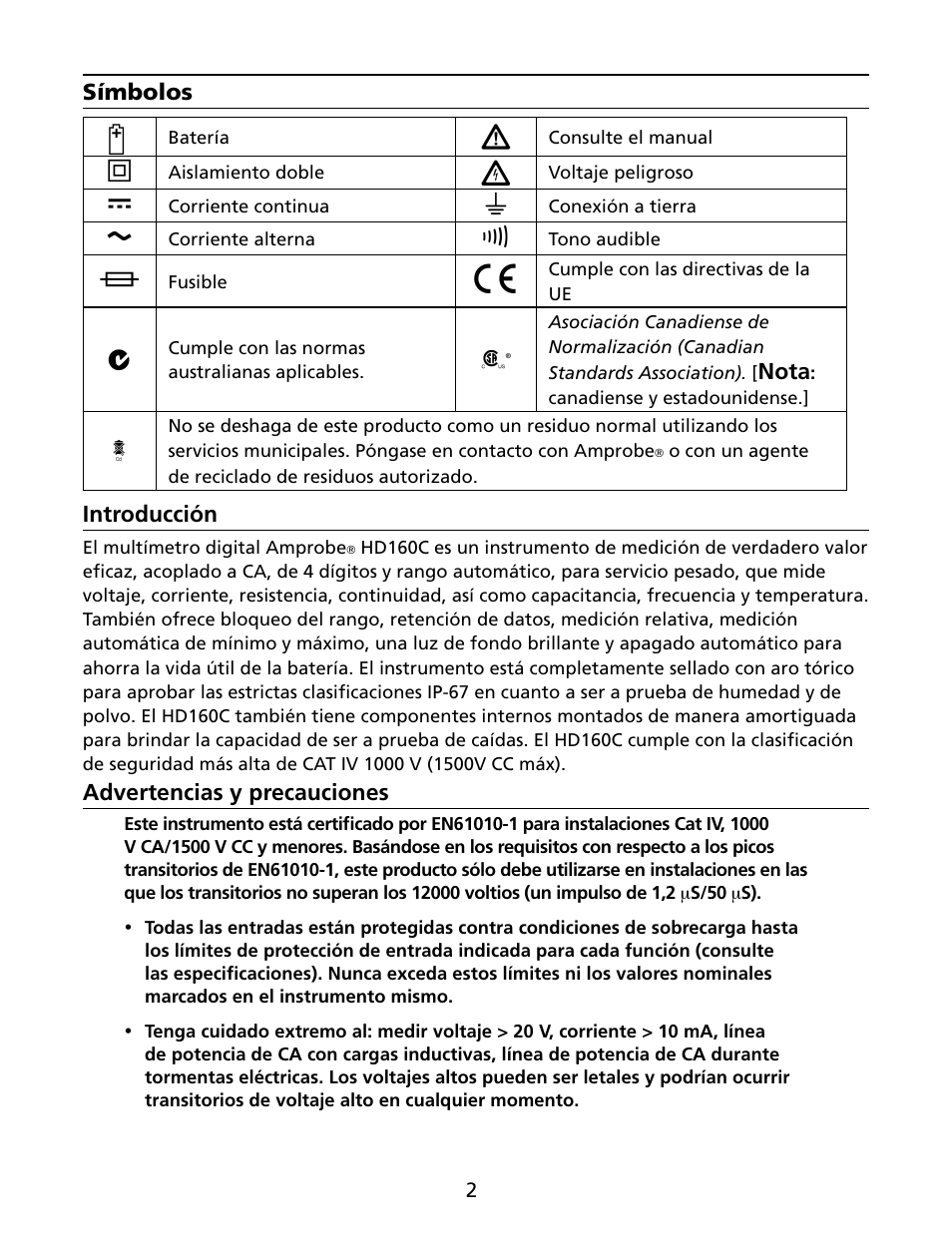 Amprobe HD160C Digital-Multimeter User Manual | Page 104 / 148