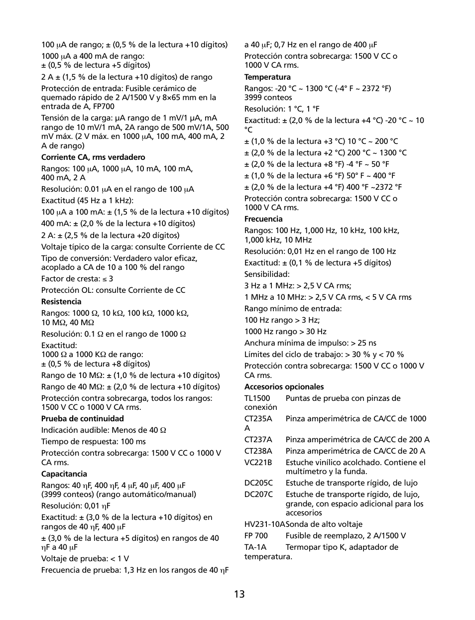 Amprobe HD160C Digital-Multimeter User Manual | Page 115 / 148