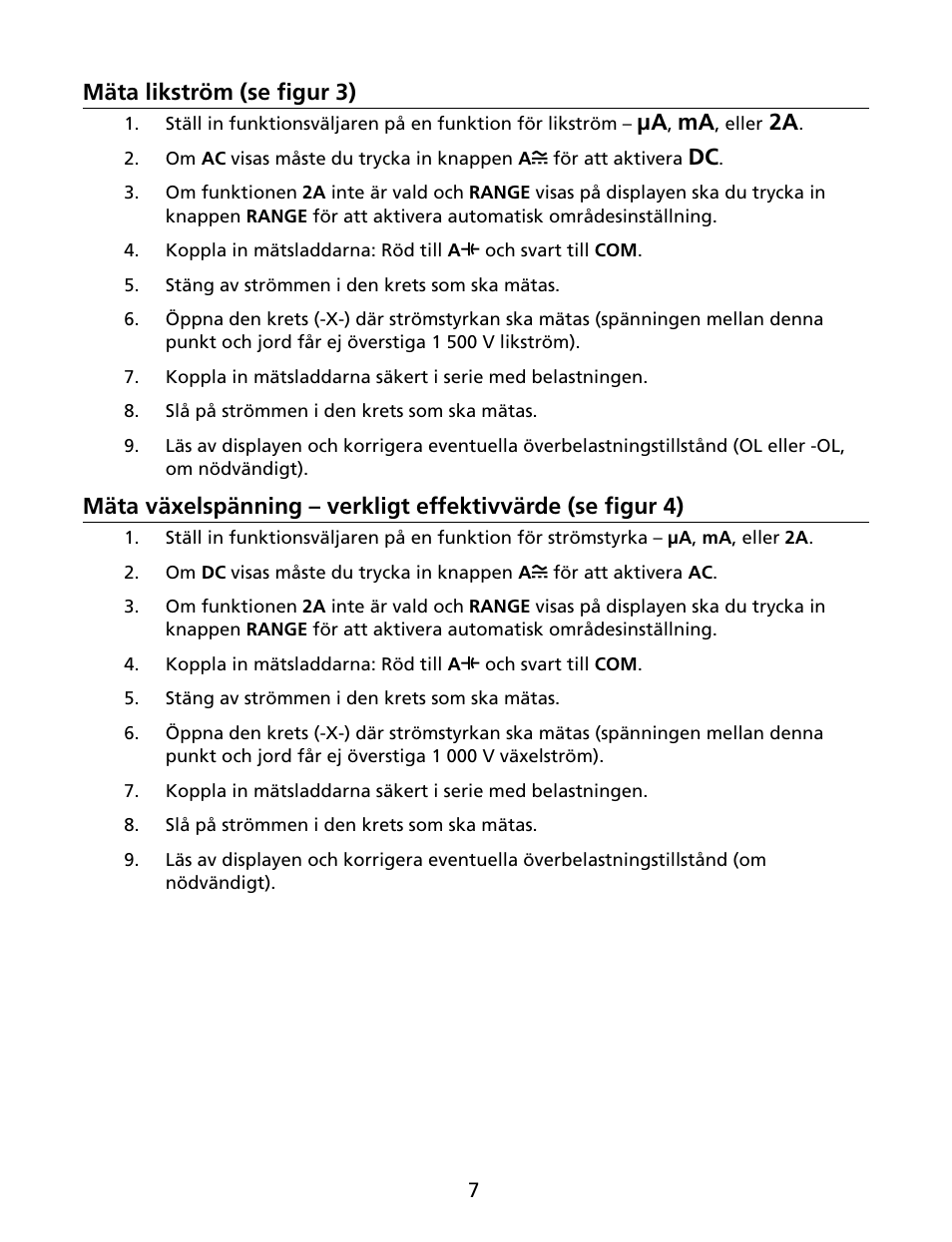 Mäta likström (se figur 3) | Amprobe HD160C Digital-Multimeter User Manual | Page 133 / 148