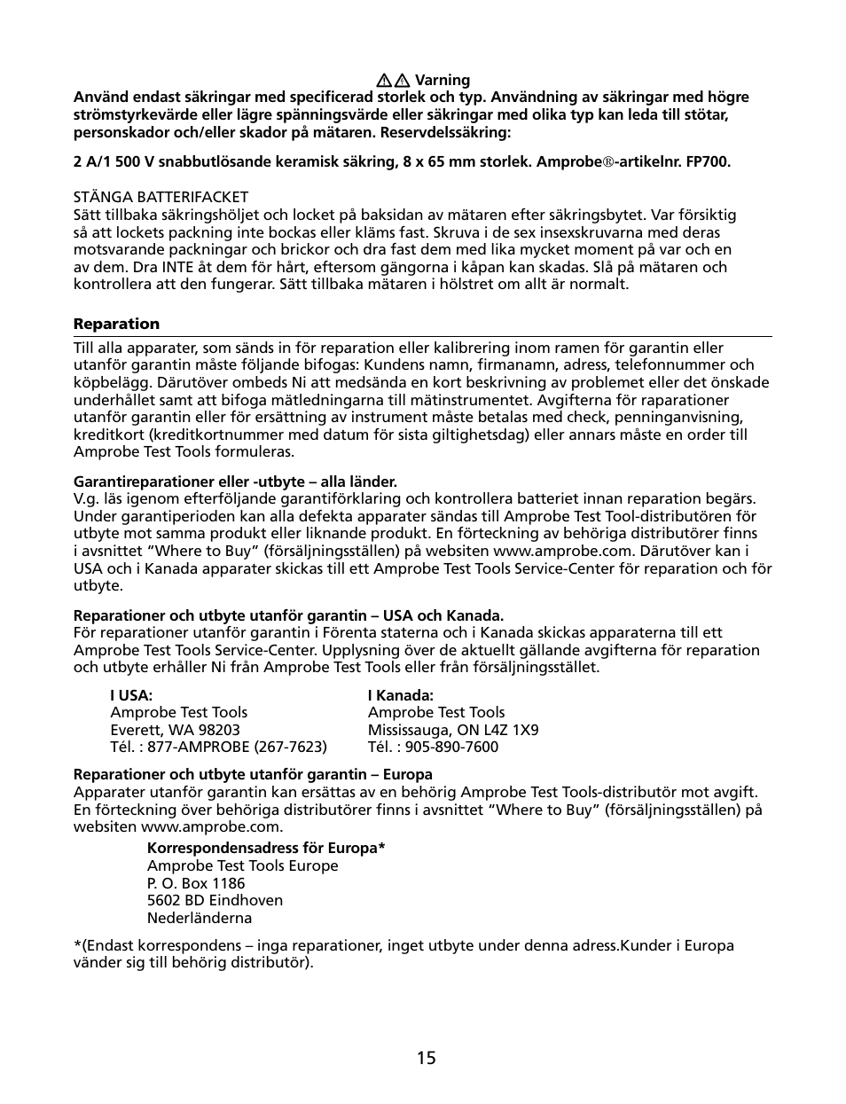 Amprobe HD160C Digital-Multimeter User Manual | Page 141 / 148