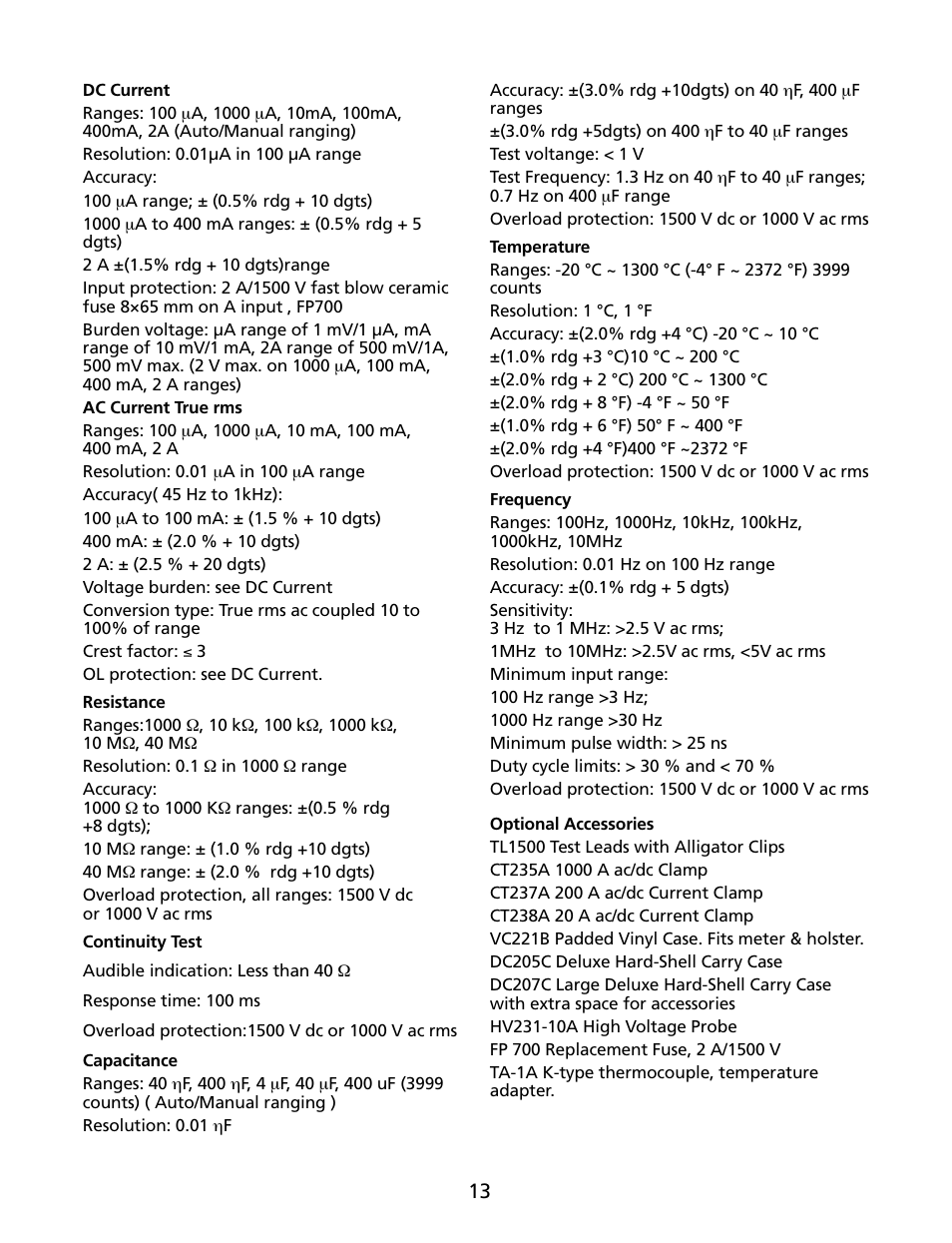 Amprobe HD160C Digital-Multimeter User Manual | Page 19 / 148