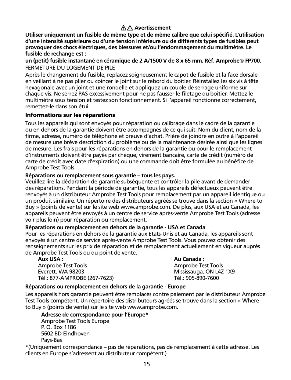 Amprobe HD160C Digital-Multimeter User Manual | Page 45 / 148