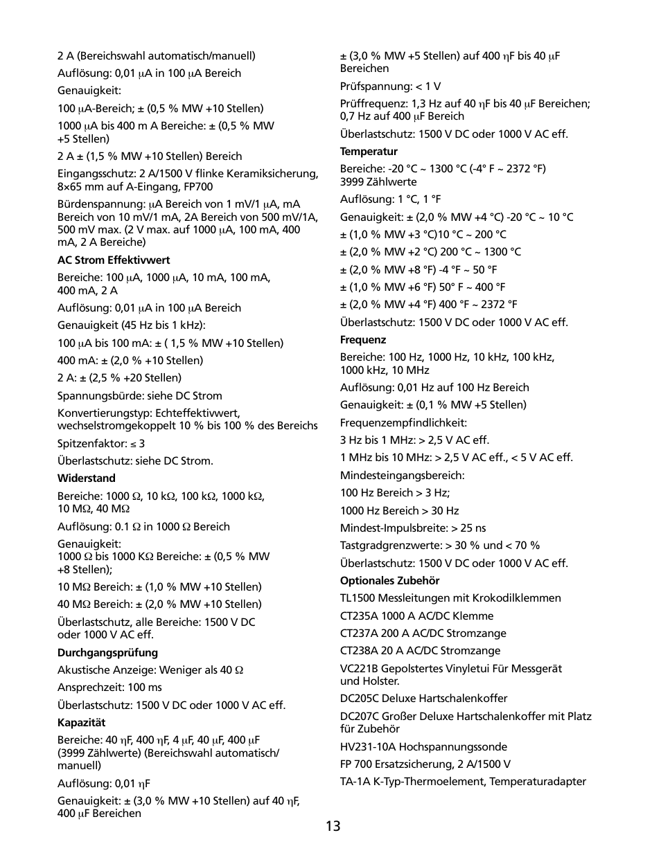 Amprobe HD160C Digital-Multimeter User Manual | Page 67 / 148