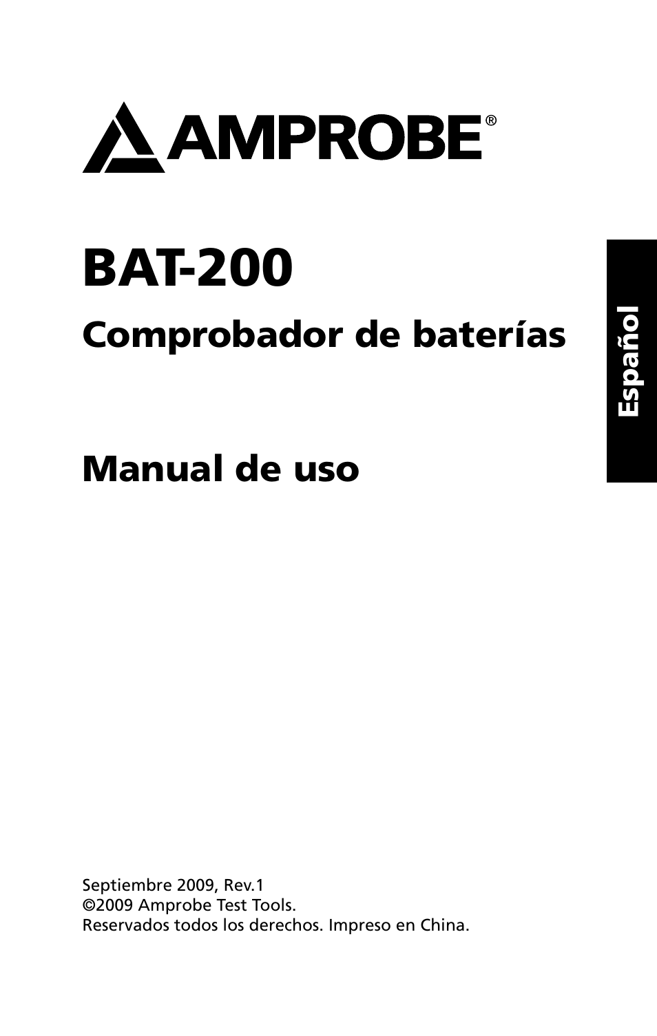 Bat-200, Comprobador de baterías manual de uso | Amprobe BAT-200 Battery-Tester User Manual | Page 35 / 44