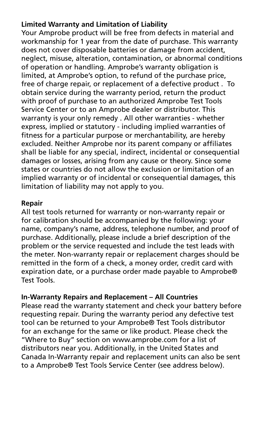 Amprobe BAT-200 Battery-Tester User Manual | Page 4 / 44