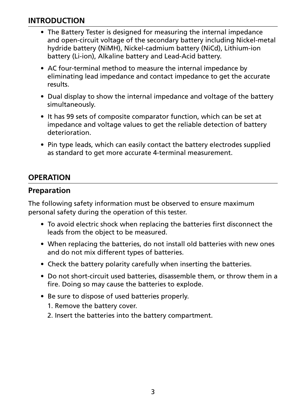 Amprobe BAT-500 Battery-Impedance-Tester User Manual | Page 10 / 29