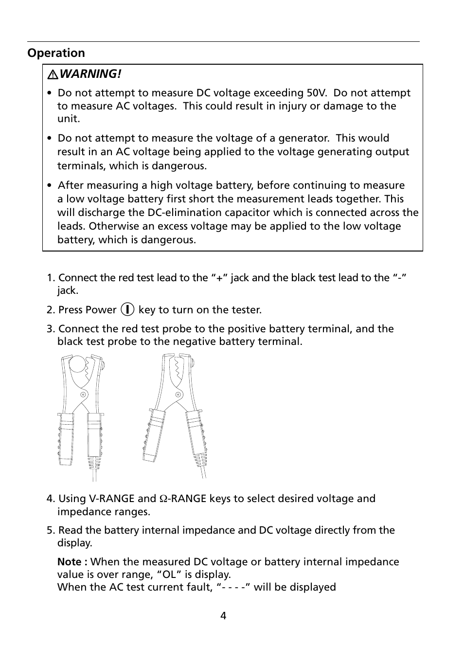 Amprobe BAT-500 Battery-Impedance-Tester User Manual | Page 11 / 29