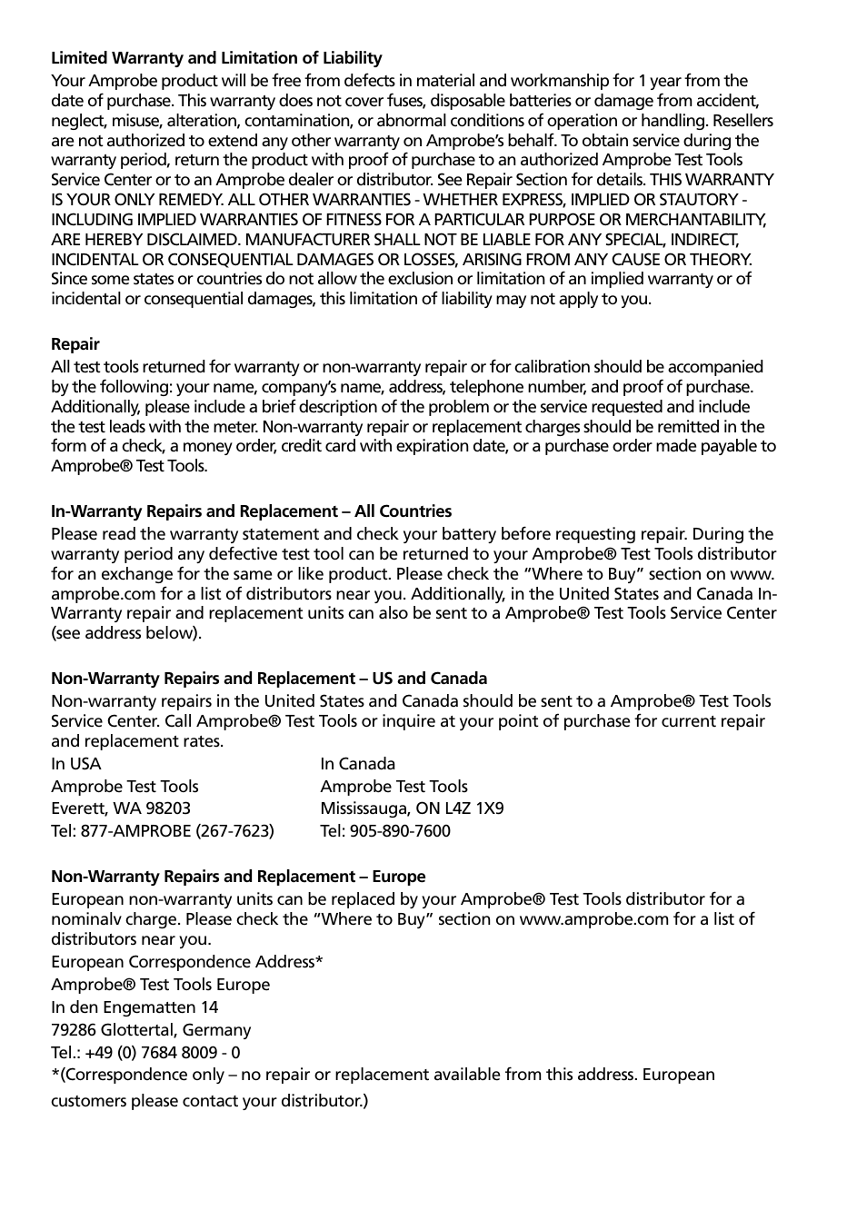 Amprobe BAT-500 Battery-Impedance-Tester User Manual | Page 3 / 29