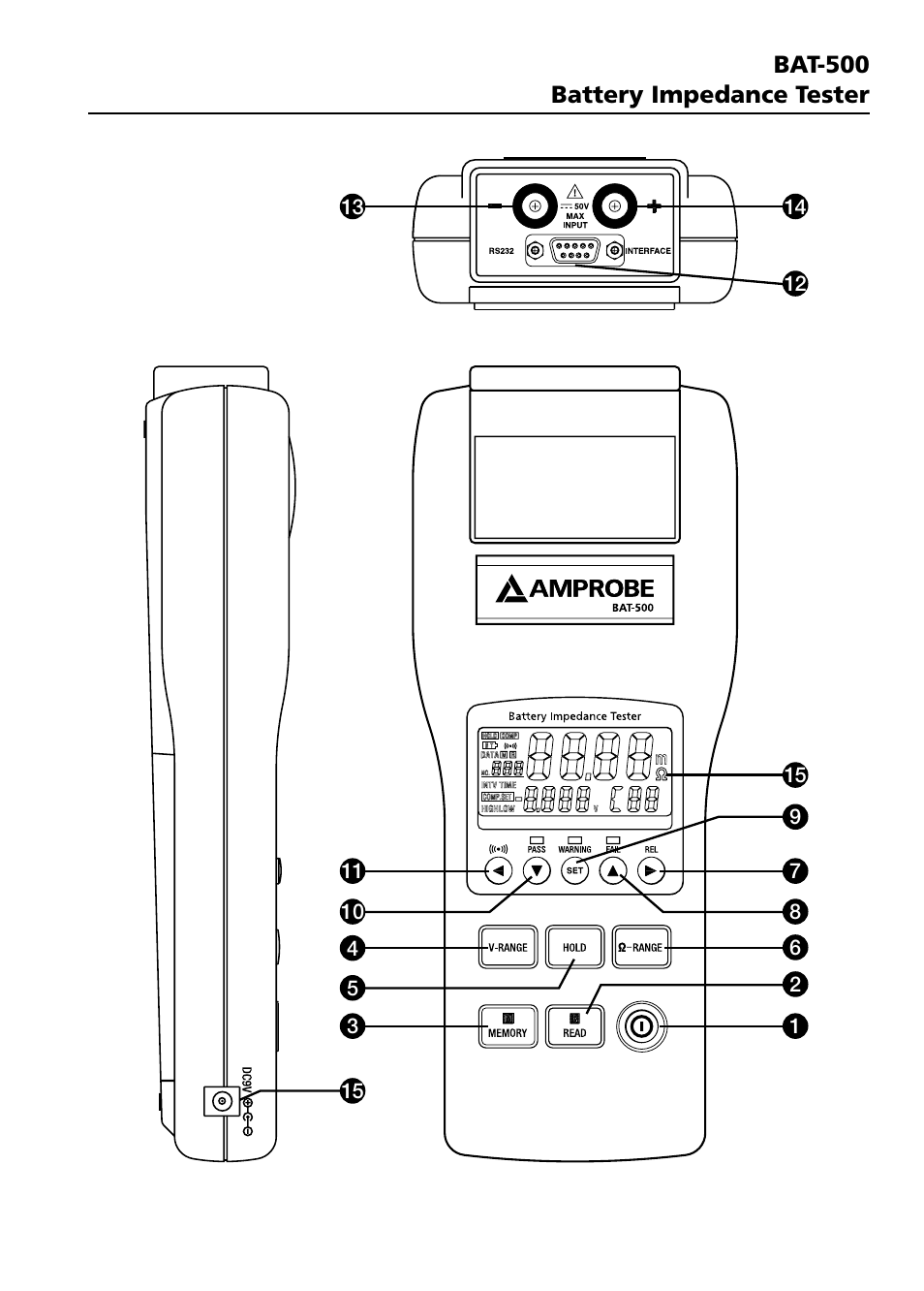 Amprobe BAT-500 Battery-Impedance-Tester User Manual | Page 4 / 29