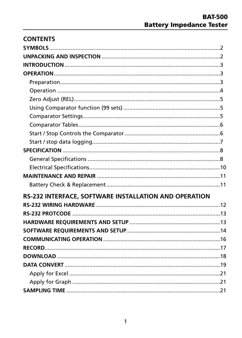 Amprobe BAT-500 Battery-Impedance-Tester User Manual | Page 8 / 29