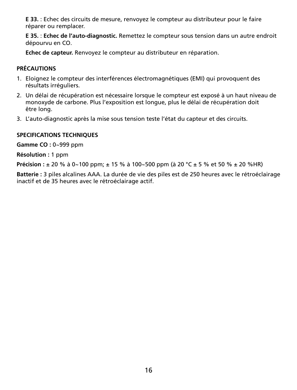 Amprobe CM100 Carbon-Monoxide-Meter User Manual | Page 17 / 50