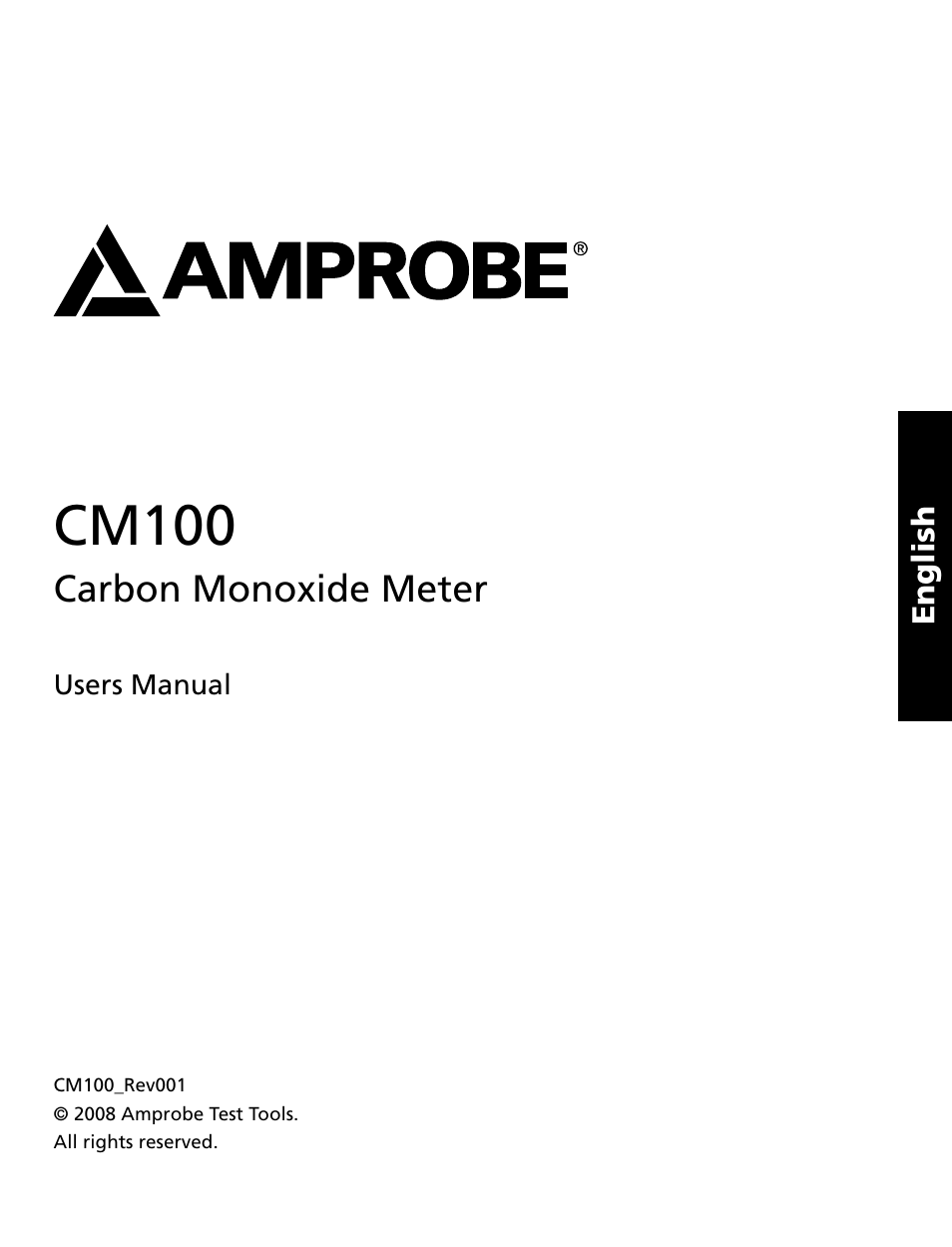 Cm100 | Amprobe CM100 Carbon-Monoxide-Meter User Manual | Page 2 / 50