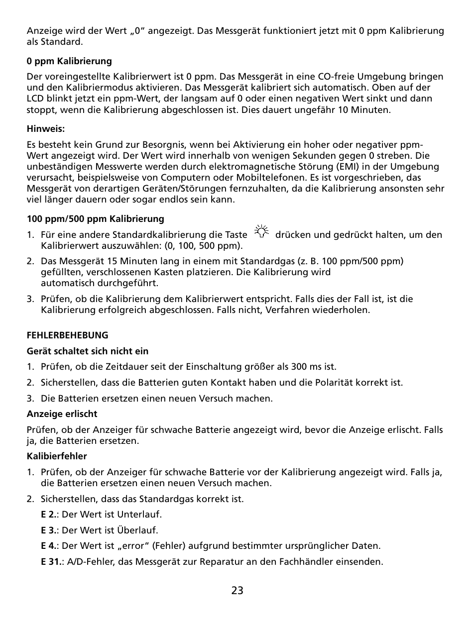 Amprobe CM100 Carbon-Monoxide-Meter User Manual | Page 24 / 50